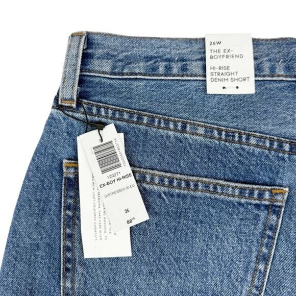 Aritzia Denim Forum The Ex-Boyfriend Hi-Rise Straight Denim Short Size 26 - Picture 9 of 10